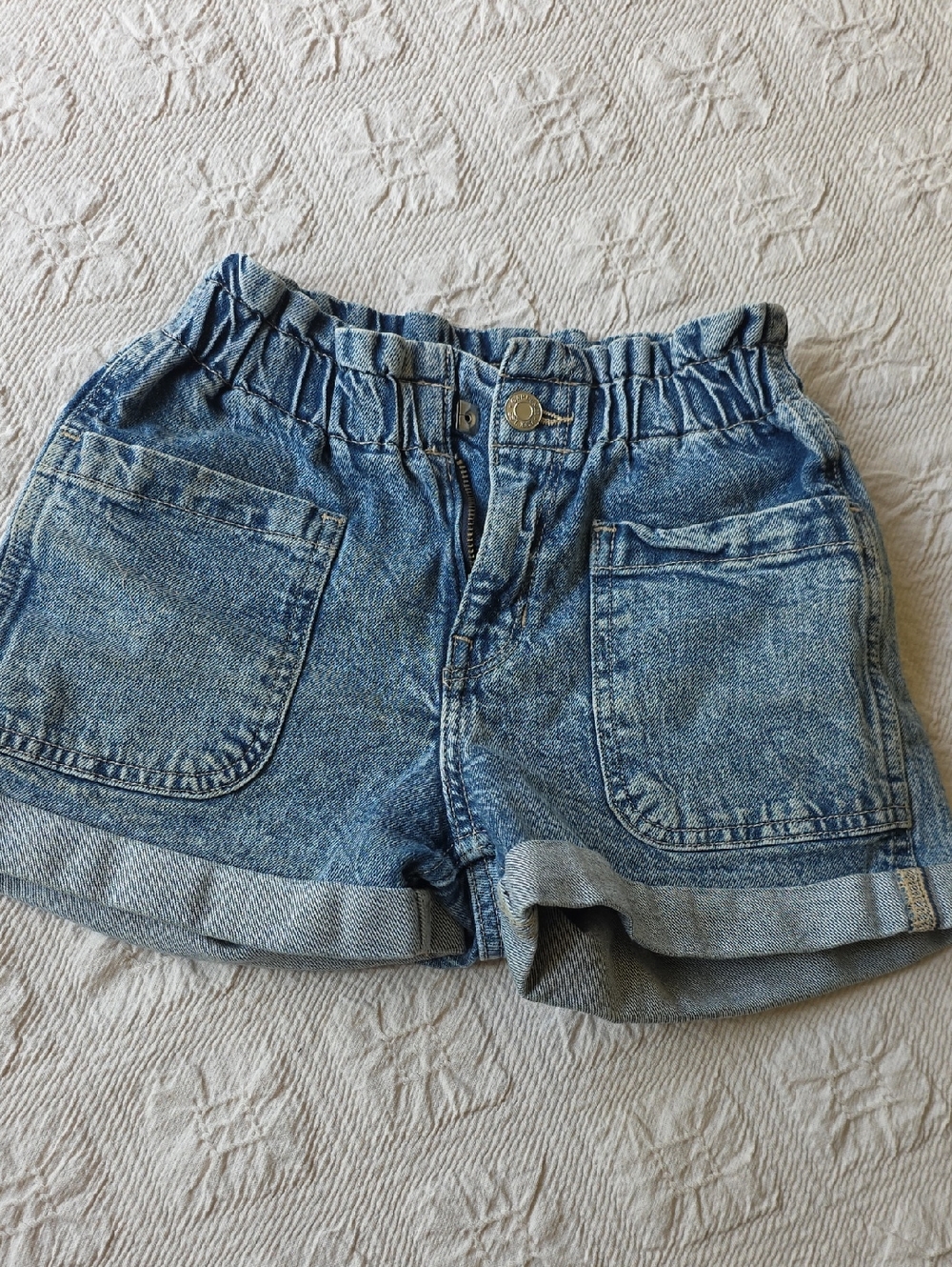 GAP Light Blue Denim Elastic-Waist Jean Shorts